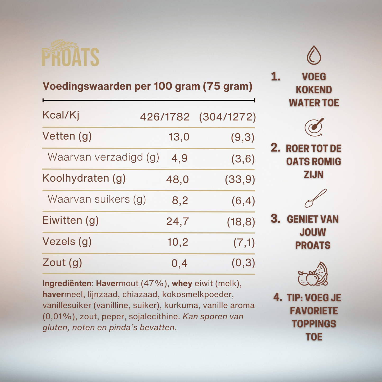 Golden Vanilla Proteïne Oats - Havermout - PROATS